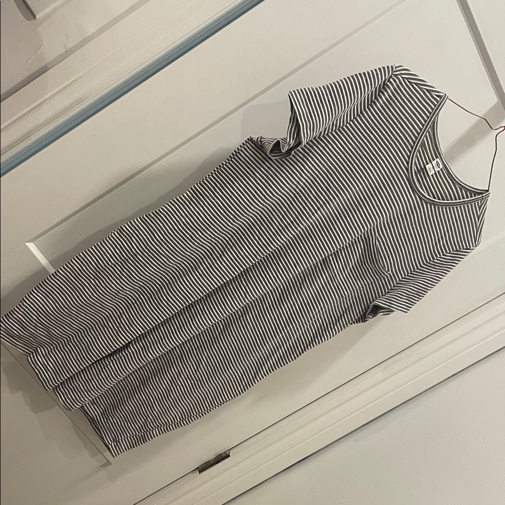 Old Navy Grey and White Striped TShirt dress